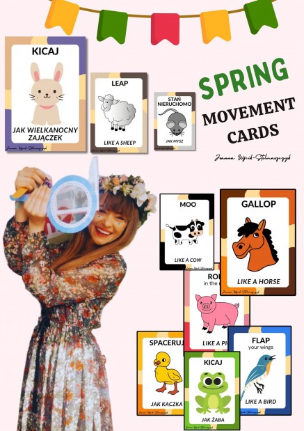 SPRING MOVEMENT CARDS/ WIOSENNE KARTY RUCHOWE DLA DZIECI