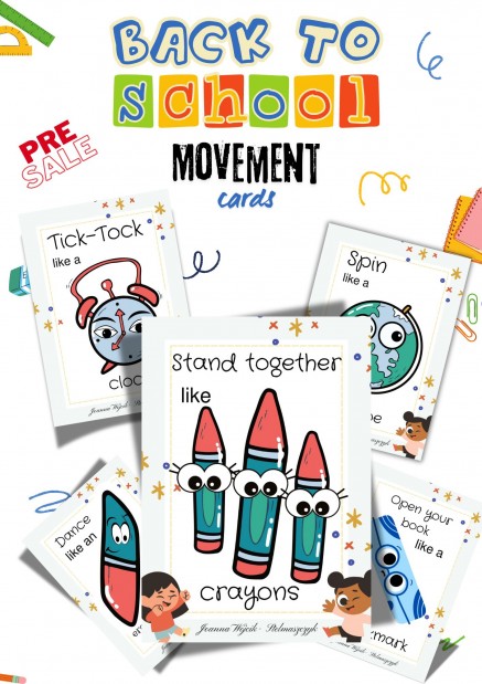 MOVEMENT CARDS- ,,BACK TO SCHOOL''- WERSJA W JĘZYKU ANGIELSKIM